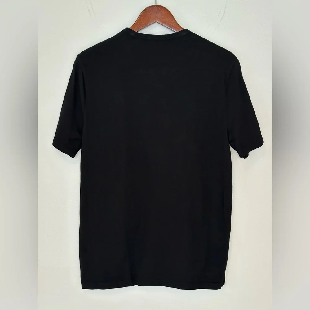 Vince Solid Black Henley T-Shirt - Men’s Size Small - Picture 4 of 5